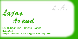 lajos arend business card